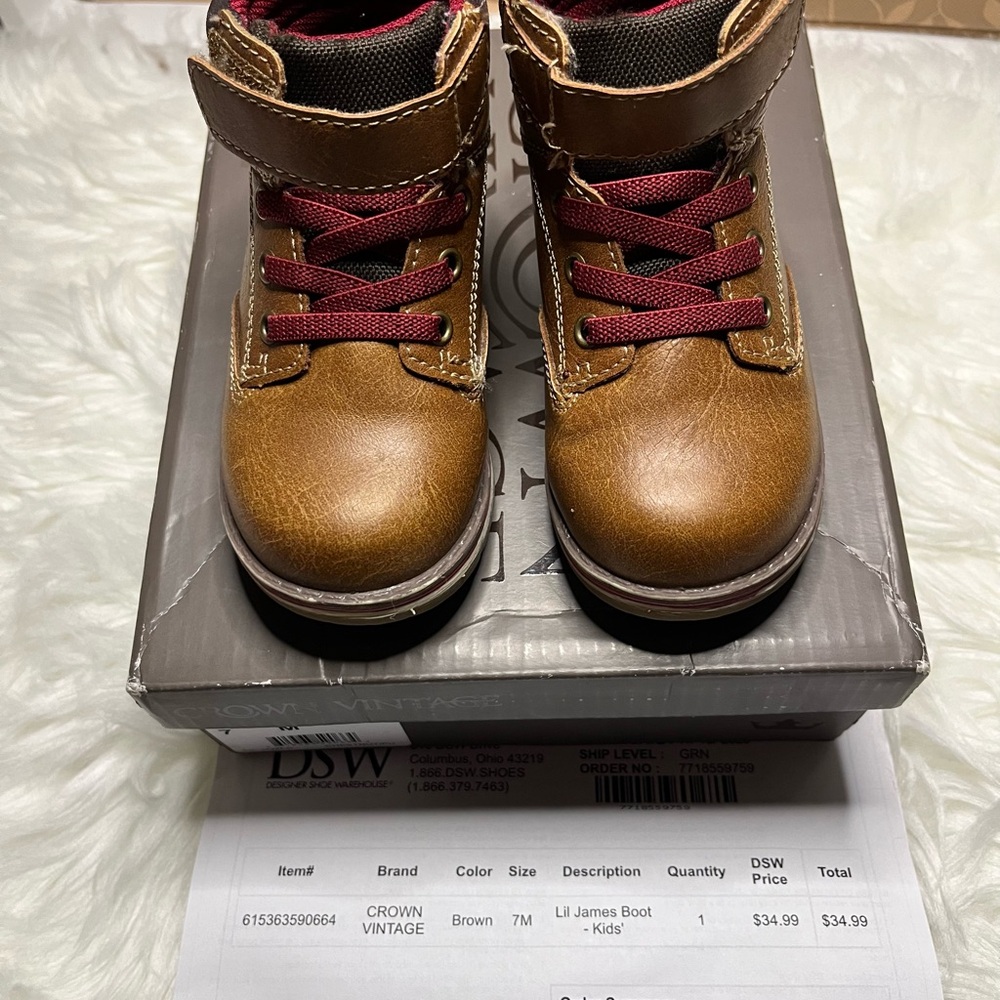 Crown Vintage Brown Kids Boots